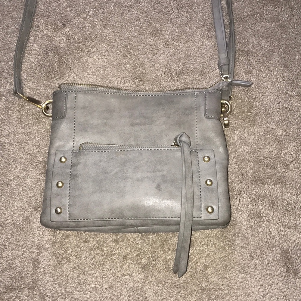 Grey cross body satchel